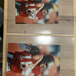2 Joe Montana Autographed Photos In Case