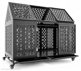 Heavy Duty Metal Dog Crate on Wheels