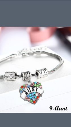 Multi colored aunt Rhinestone bracelet