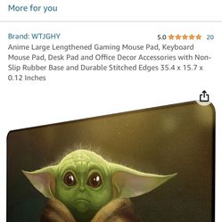 Large Mouse Pad 35.4x 15.7x 0.12”