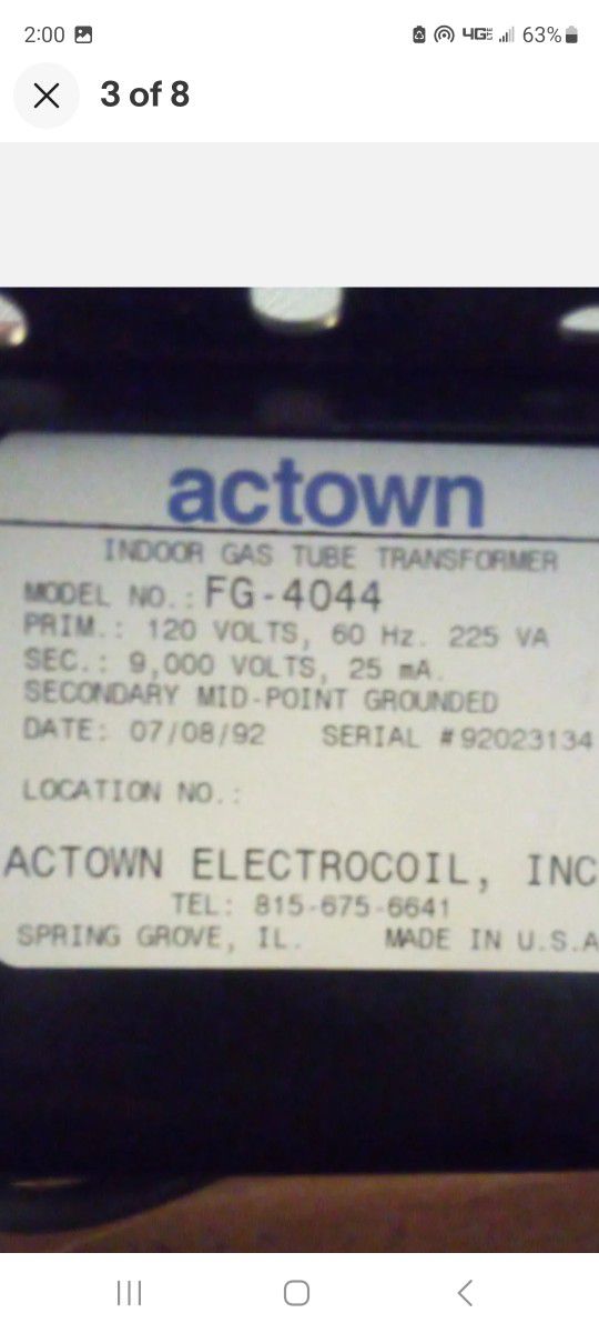 AC Town FG-4044 Neon Sign Power Transformer 