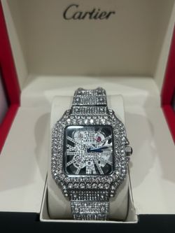 Moissanite luxury watch skeleton