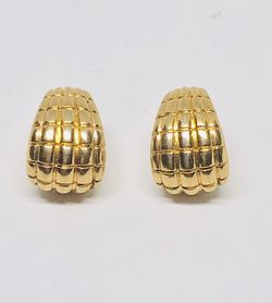 Gold plated half hoop vintage earrings