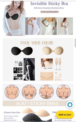 Push Up Strapless Self Adhesive Bra Air Holes Backless Sticky Bras Large  Covers : : Clothing, Shoes & Accessories
