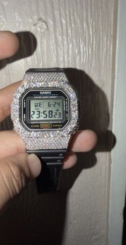 Casio DW-5600  VVS1 moissanite watch