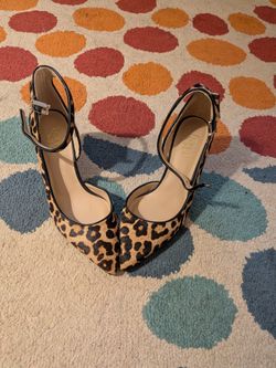 Franco Sarto Women's Leopard Print Kitten Heel Size 7.5