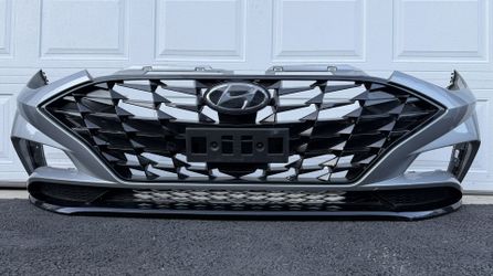 HYUNDAI SONATA 2020 2021 2022 2023 FRONT BUMPER ORIGINAL SILVER