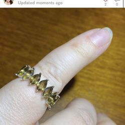 NWOT 925 silver smoky quartz marquee cut ring estimated size 6.5 #0698  Marked 925 genuine stones. Rare marquee diamond cut.   #925 #silver #smoky #qu