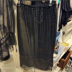 Blouse N Skirt Dressy With Gold Details 