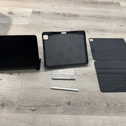 Various iPad 12.9” Cases + writing stylus