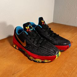 Nike KD Kids Basketball Shoes Black/Orange Crimson Sole Size Y6.5 NEW