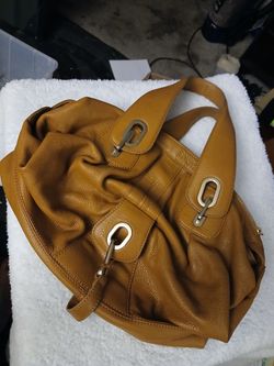 Gustto Large Tan Leather Hobo Handbag