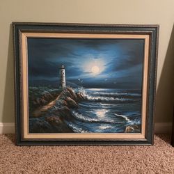 Framed Canvas Art Lighthouse 29x26