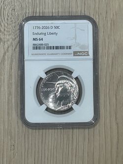 WOW 🤩 UNCIRCULATED BRAND NEW 2026 MS 64 ENDURING LIBERY HALF DOLLAR NGC GRADED