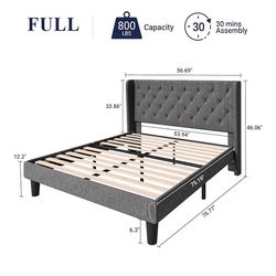 Brand new Full size bed frame with brand new 12” mattress included $350 < delivery available > hablo español
