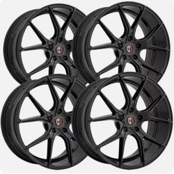 (Set of 4) Curva C42 20x8.5 5x108 +35mm Gloss Black Wheels Rims 20" Inch