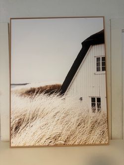 Framed Canvas Wall Art Coastal Farmhouse Print