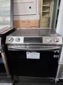 Samsung - 30 in. Wide 4 Elements Bespoke 6.3 cu. ft. Smart Slide-In Electric Range with No Preheat Air Fry Max - Stainless Steel