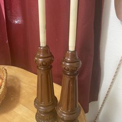 Giant Solid Wood Candle Holders