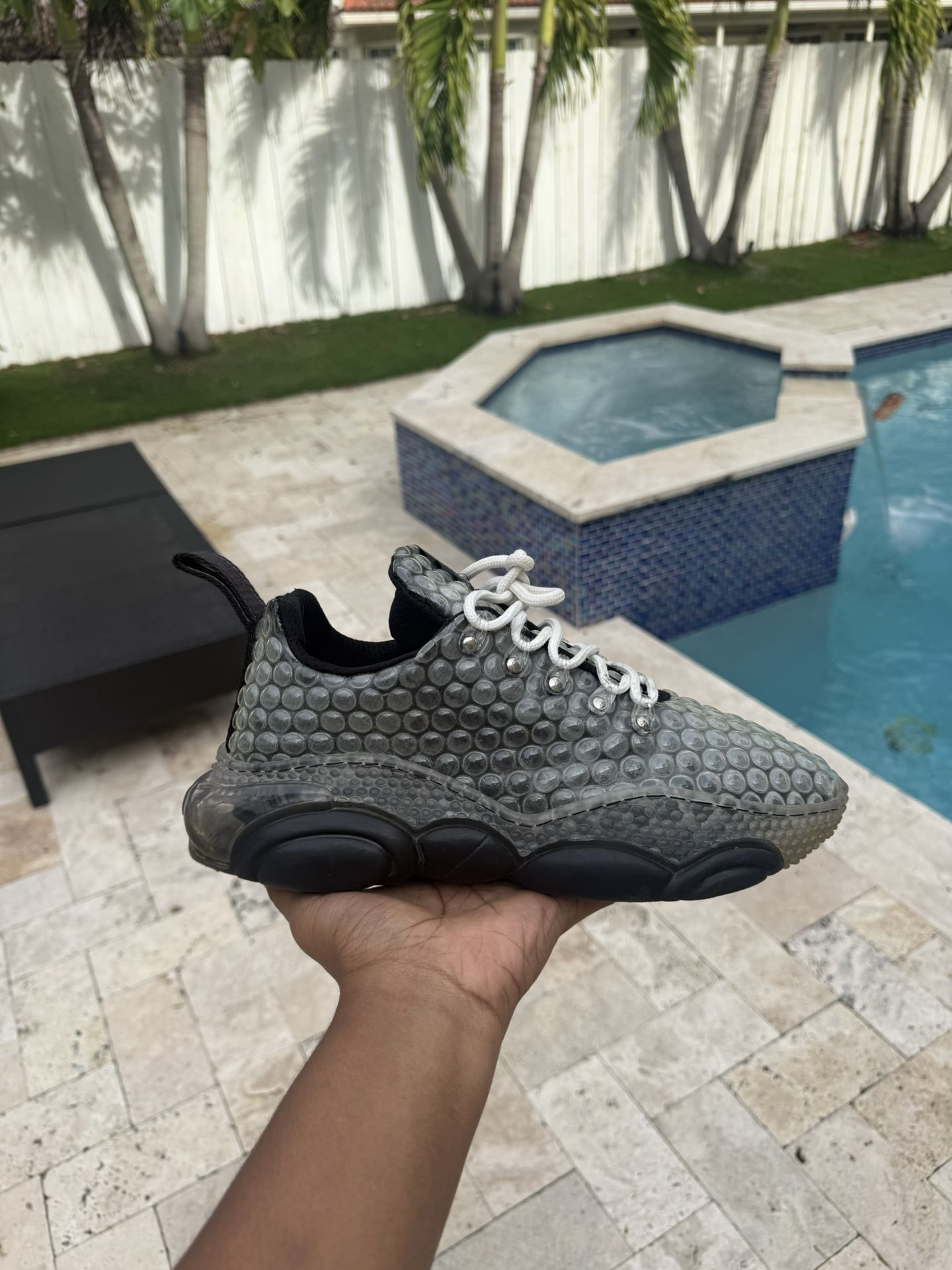 Moschino Bubble Wrap Sneakers Size 12 Color Grey