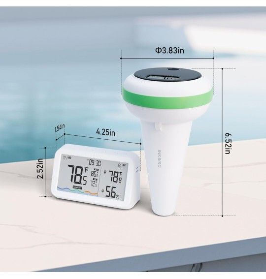 INKBIRD Solar Powered Floating Pool Thermometer, Wireless Digital