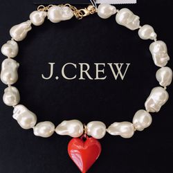 (NEW) (1 AVAILABLE) WOMEN’S J.CREW ENAMEL HEART - SIZE: OS (ONE SIZE)