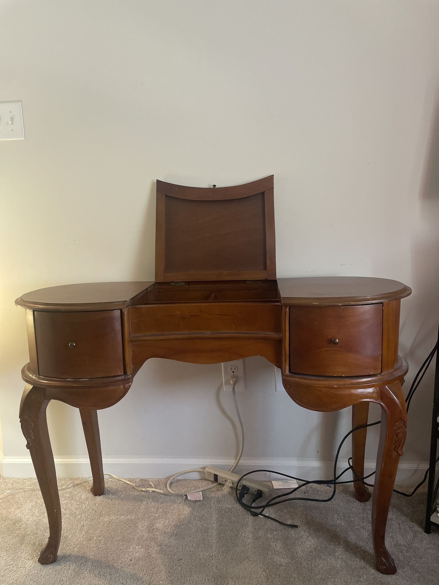 Two- Draw Antique Vanity 42w x16.5d x 29.5l