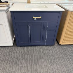 37” Bathroom Vanity In Blue 