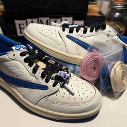 Travis Scott Jordan 1 Low Fragment 2.0 Military Blue 9.5 