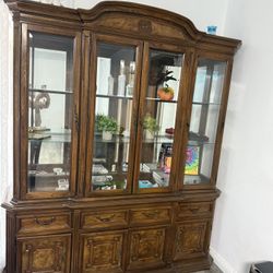  Solid Wood Bar Cabinet with Shelves and Storage Drawers Bar for Dining Room Kitchen (Cherry Wood Color)(Cherry) 