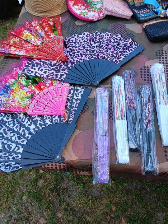 Fans, Boots,On The Ground , Them Fans, Line Dance, Party, Hot Azz Church , Fly Critters, Or Any Reason For A Ahand Fan. Many Colors