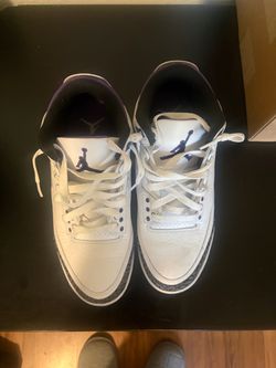 Air Jordan 3 White Purple Sneakers