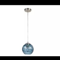 Cresswell 69 in. Hammered Blue Glass Pendant BM1537-01