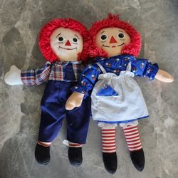 1991 Johnny Gruelle Applause Raggedy Ann Andy #8465 17" Boy Rag Doll Set Toy 