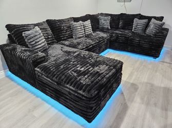 Sectional Corduroy Fabric With LED 