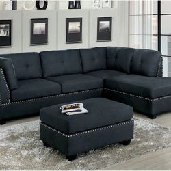 New Dark Grey Sectional Sofa Set