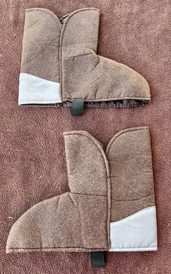 Kids Brown Padded Costume Booties 5-6Y