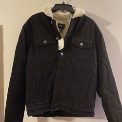 NEW Black Men’s Denim Jacket (Size M)