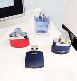 Lot 4 Men's Cologne Fragrance Azarro Montblanc  Salvatore Ferragamo  (NEW)