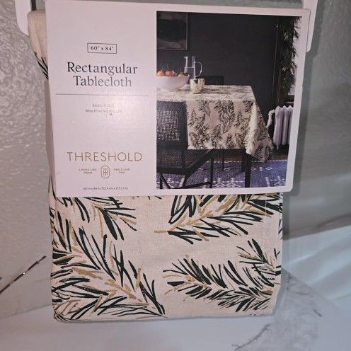 Threshold Rectangular Tablecloth  60" X 84" New! 