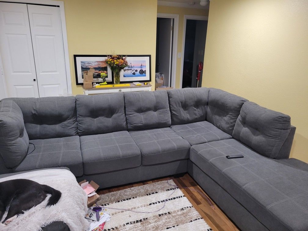 Sectional Sofa + Custom Made Storage Ottoman
