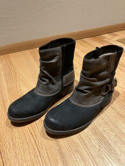 Women’s Boots - REMONTE SHOE SIZE 40 ( US 9.5) BLACK BROWN BOOTS 