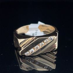 14KT Yellow Gold Diamond Ring 7.60g  .25CTW Size 10 167617 