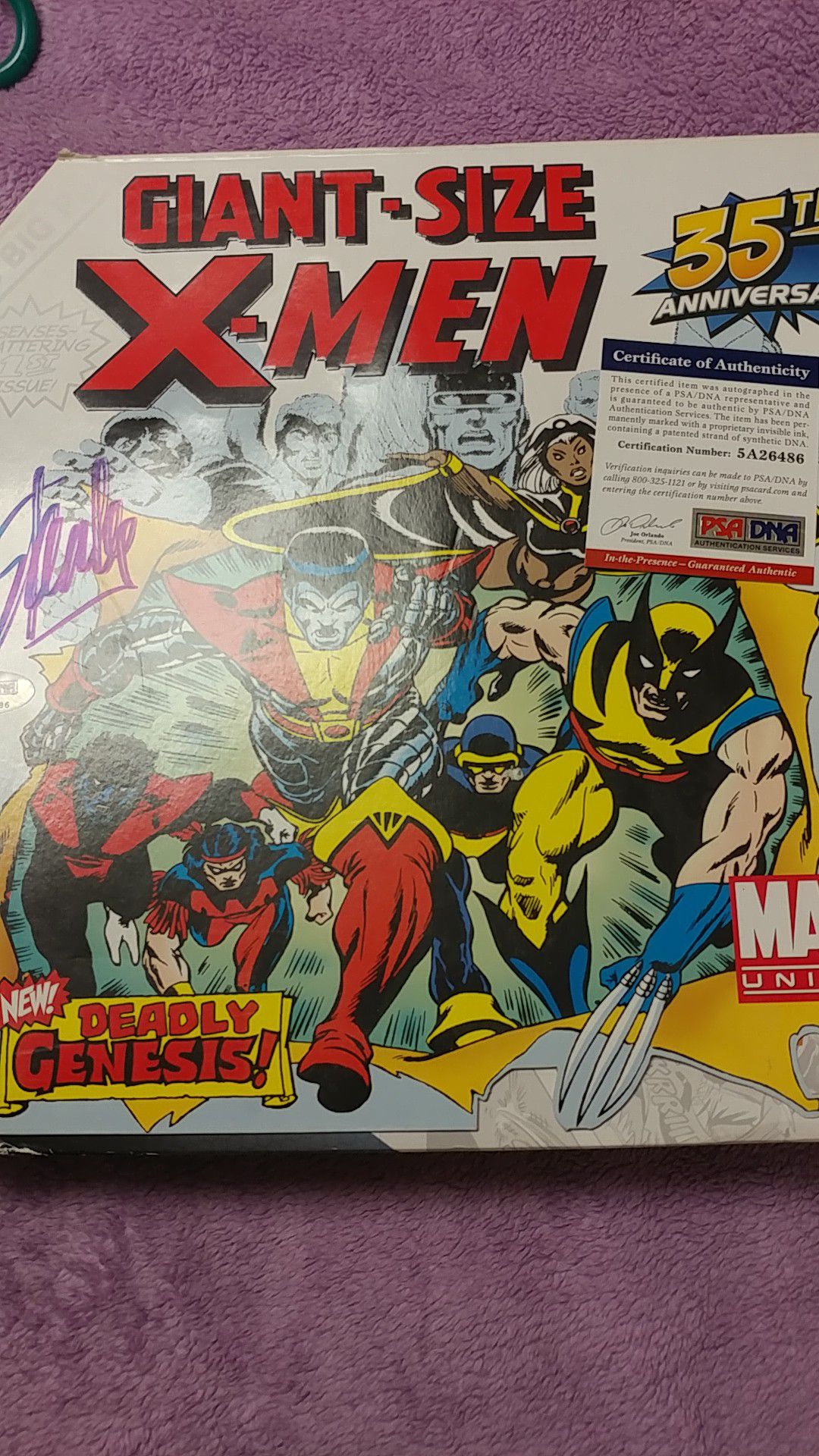 Stan Lee Autographed Giant Size X-men 35th anniversary action figures