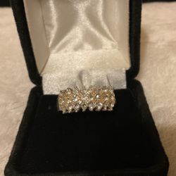 Beautiful Sterling Silver 925 Ring With Cubic Zirconia,Size 10