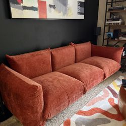 Marenco Modern Sofa In Red Chenille 104”