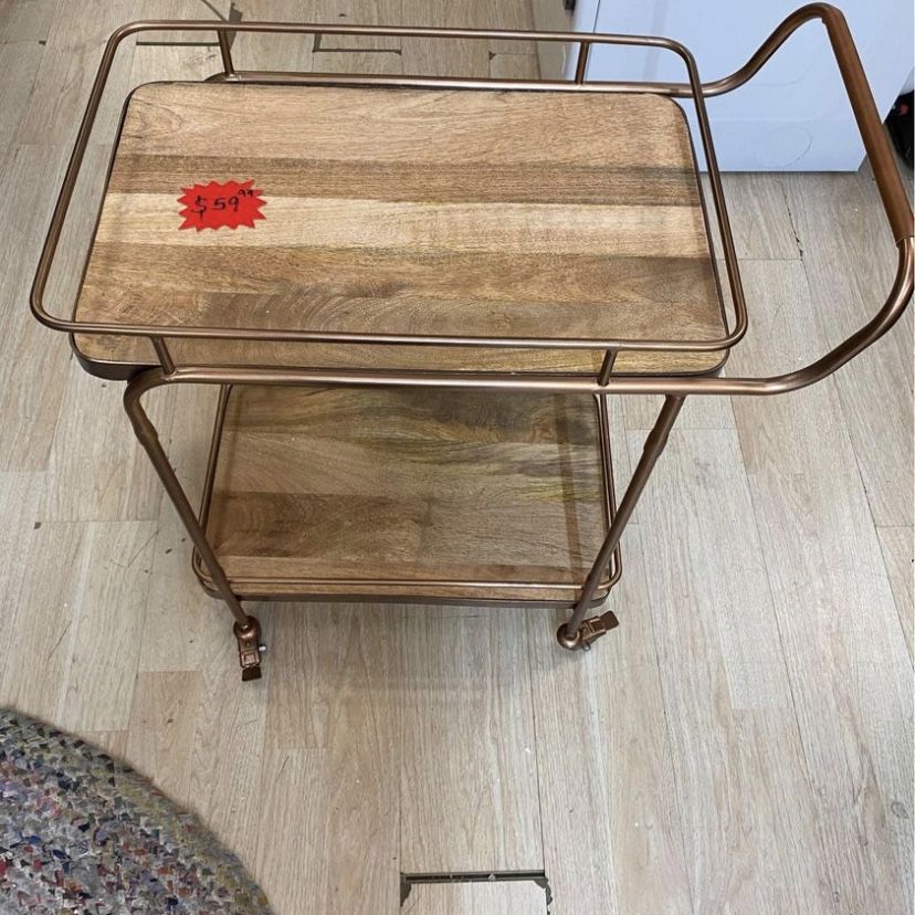 $, Metal & Wood Bar Cart Aged Copper Finish - Levi's x Target Sold For  $150 At Target for Sale in Fresno, CA - OfferUp