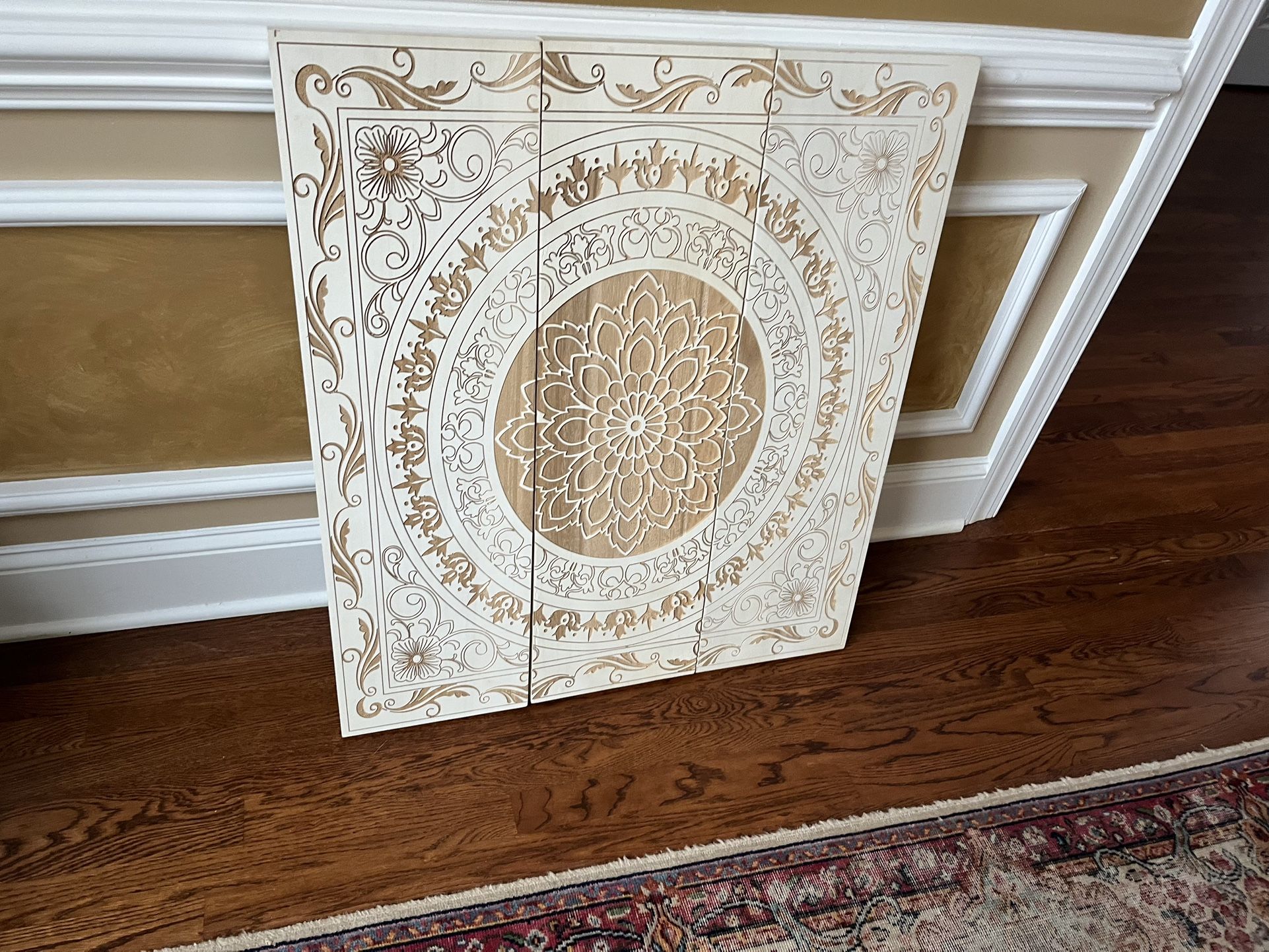 Wood Carved 3 Piece Wall Hanging