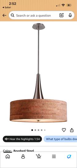 Bulletin 3-Light Pendant w/ Cork Detail