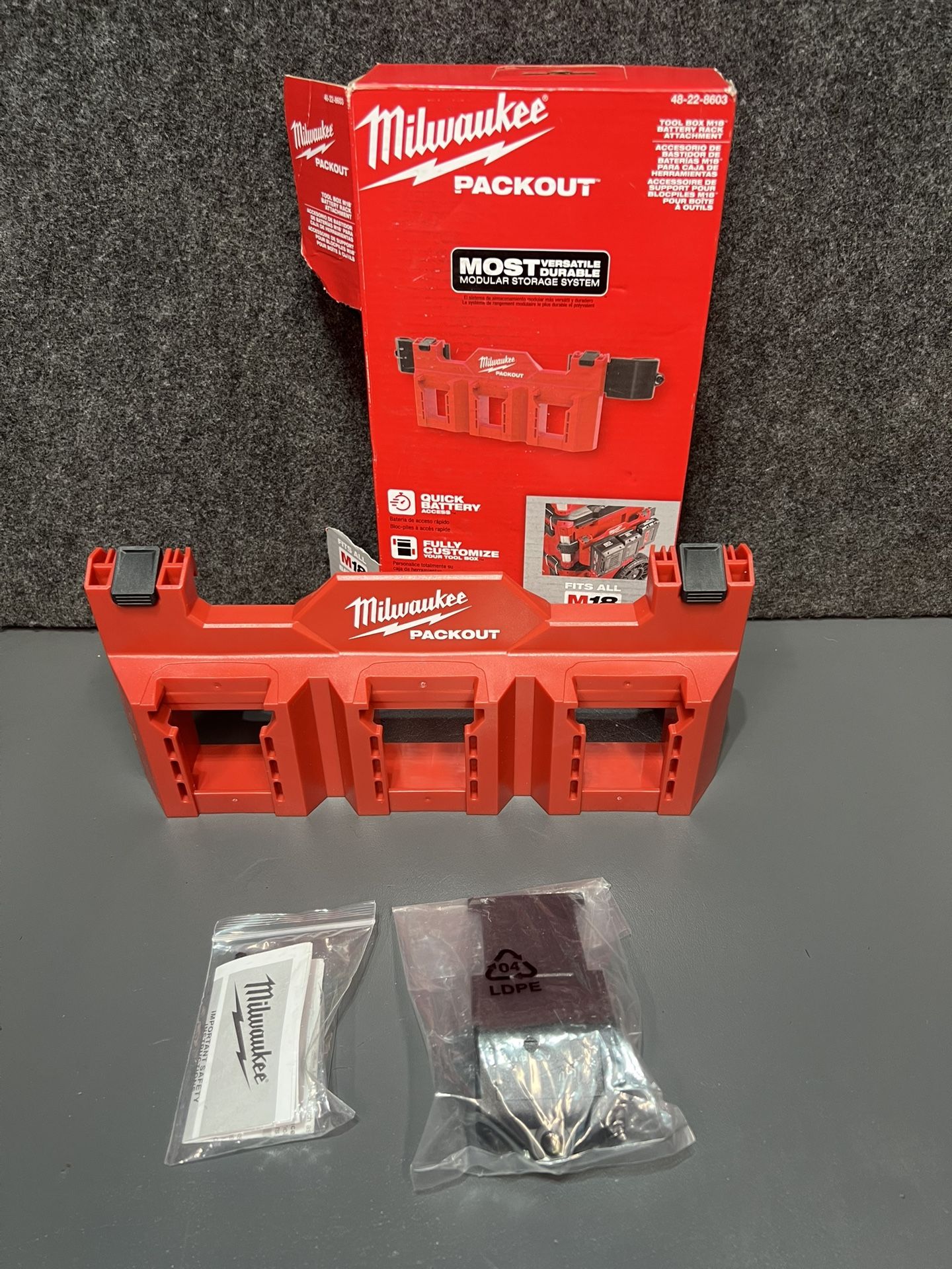 Milwaukee PACKOUT M18 Battery Tool Box Rack Attachment